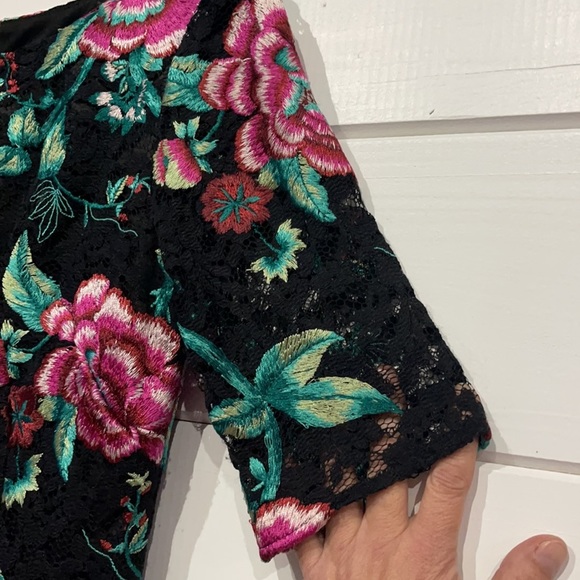 Eliza J Black Embroidered Floral Sheath Dress Size 6 - Picture 5 of 16